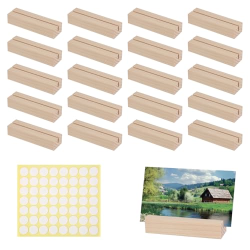 20 supporti per carte di credito, in legno, adesivi su entrambi i lati, per ristoranti, matrimoni, banchetti e feste