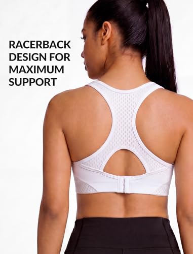 Image of Yvette Sports Bras for Women High Impact Support Racerback Sports Bra Plus Size No Underwire for Running Workout