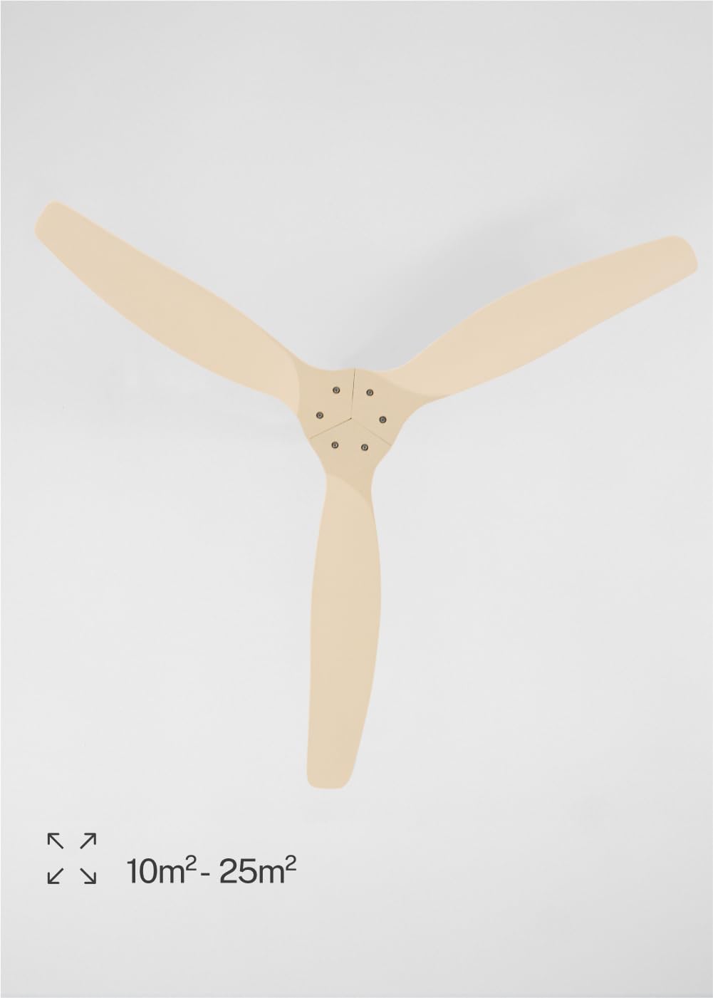 CREATE / WINDCALM M/Ventilateur de plafond ABS couleur sable avec télécommande / 40W, Silencieux, Ø132 cm, 6 vitesses, minuterie, fonction été-hiver