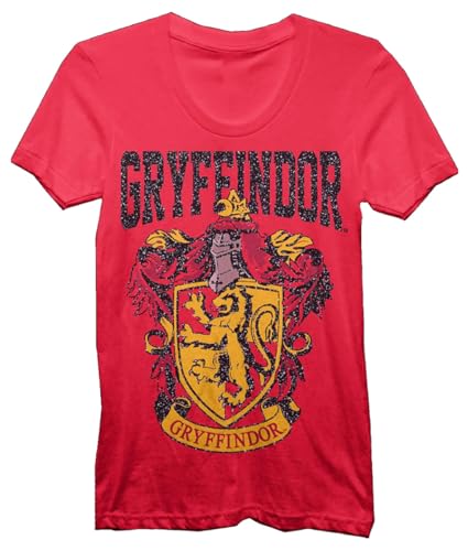 Harry Potter Gryffindor Juniors Red T-Shirt (Glitter Red, XX-Large)