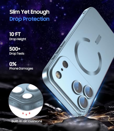 Image of DIZORO Magnetic Case for (iPhone 17 Pro) Case [Compatible with MagSafe][Built-in Camera Lens Protector] Slim Soft Silicone Bumper Shockproof Metallic Luster Back Cover Phone Case (Royal Deep)