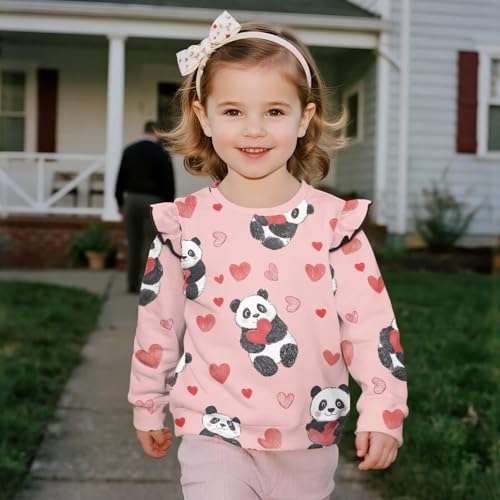 Cute Long Sleeve Shirts for Girls Crewneck Sweatshirts Ruffle Athletic Tops Cute Clothes Fall Shirts Size 1-83