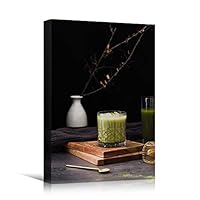 Canvas Wall Art Matcha Coffee Drinks Farmhouse/Country Kitchen Multicolor Photography Relax/Calm - 12x18 inches