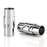 Hantier 20sets Leather Cord End Cap/ Magnetic Clasp with Locking Mechanism (Fit 5mm Cord)