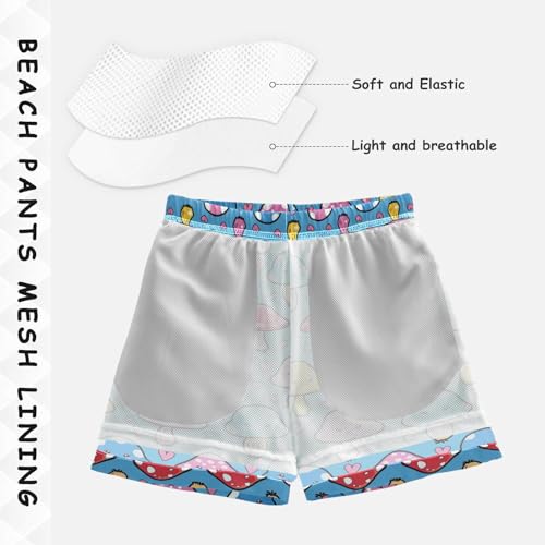 senya Colorful Mushrooms Boys Swim Trunks Toddler Shorts Swimwear Boardshorts4