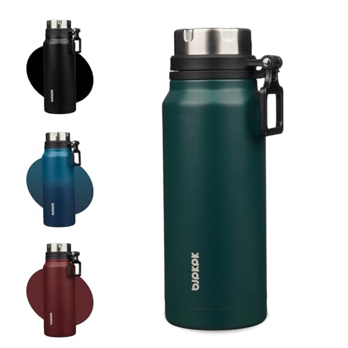 Image of BJPKPK 32oz Large Insulated Water Bottle with Handle, Stainless Steel | Leak-Proof BPA-Free Large Water Bottle, Stainless Steel Vacuum Insulated Bottle for Gym, Work, Outdoor & Everyday Use