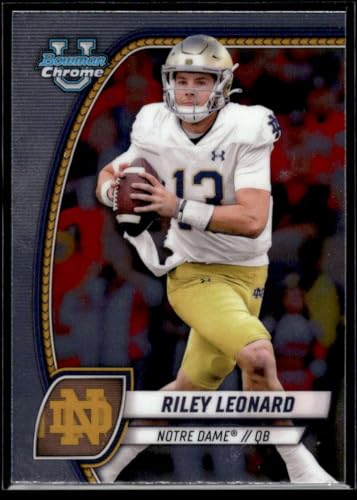 2024 Bowman University Chrome #154 Riley Leonard Notre Dame Fighting Irish RC Rookie NCAA Football Trading Card