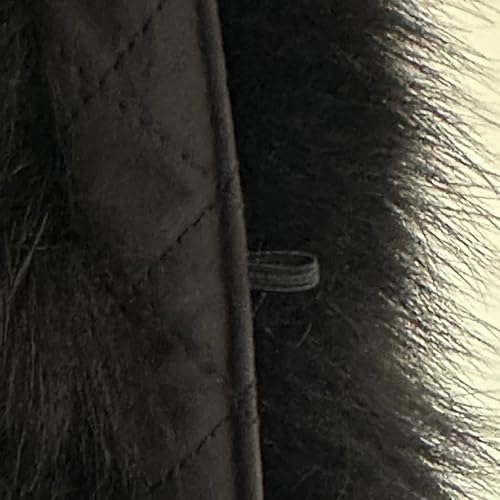 Black Fur Fox for Hood Edge Fringe Collar Trim womens and mens, Furry Stripe for Jacket 75 cm3