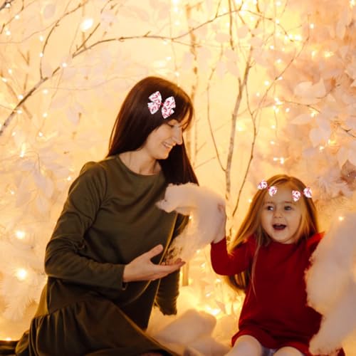 Pinzas para el cabello con diseño de bastón de caramelo de Navidad, lazos con clip de aligátor para niñas, adolescentes, bebés y mujeres miniatura 6