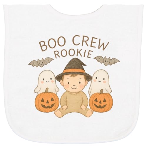 inktastic Boo Crew Rookie Halloween Cute Baby Ghosts Baby Terry Cloth Bib