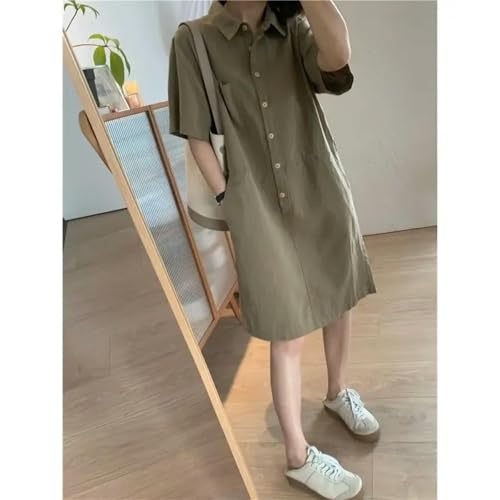 Robe décontractée à manches courtes vert d'eau en taille 2XL