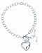 Produktbild TF Damen Mädchen Armband Ankerdesign Sterling Silber 925 2mm Länge: 19 cm mit Herz-Anhänger, Juwelierqualität aus Deutschland