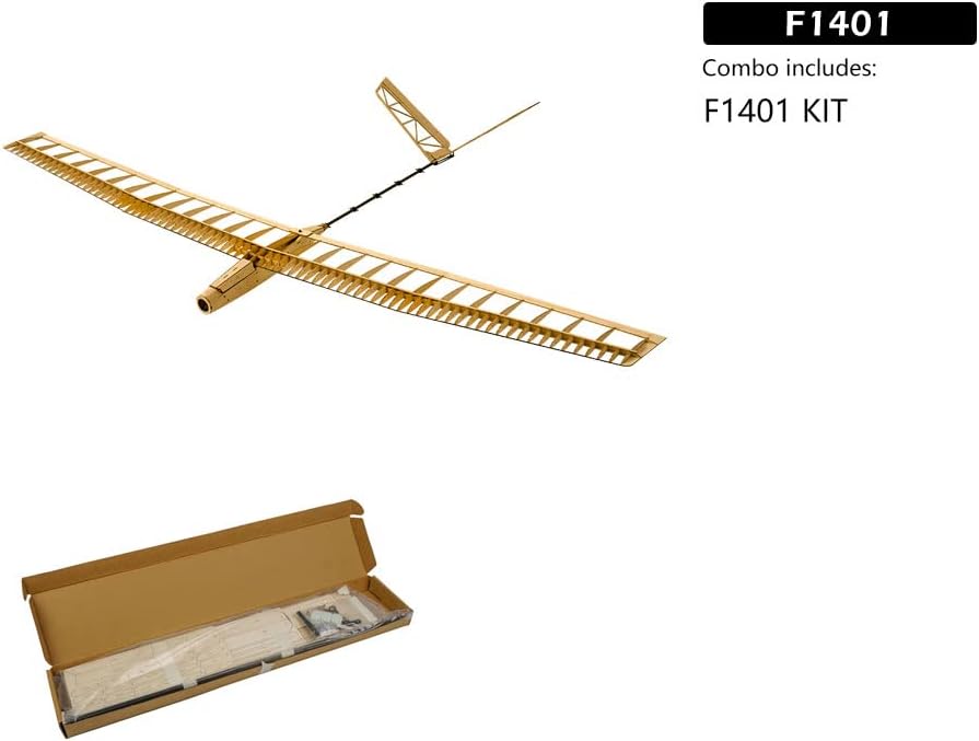Balsa Wood Radio Remote Controlled Electric Powered F14 Glider Uzi Aeroplane Laser Cut Kit Wingspan 1400mm Un-Assembled for Adults;Balsawood Hand Launch Aircraft to Build (F1401)