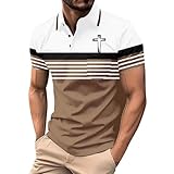 Polo tendance : le design classique du col polo pour homme avec une épissure de couleur contrastée unique ajoute un impact visuel et de la modernité, montrant une mode unique et un charme vintage. Poignets et ourlet unis, respirants et légers tout en améliorant la durabilité et la sophistication