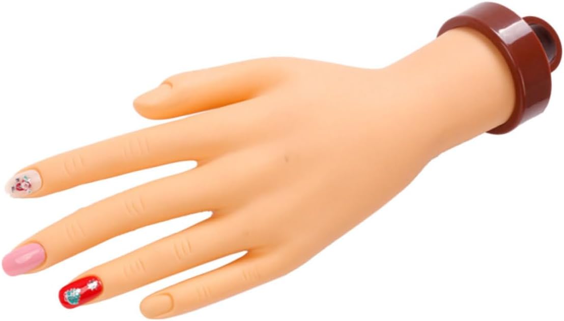 Practice Hand Model for Nails Fake Hand Manicure Training Soft Simulation Nail Art Display Suitable for Salon and Home Use