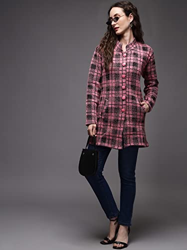 Image of eWools Women's Wool Blend Banded Collar Cardigan Sweaters