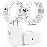 45W iPhone 17 16 15 Pro Max Charger Fast Charging,2Pack USB C Fast Charger Block with Long 10/6FT C to C Cable for Apple 17 Pro Max/16 Pro/15/iPad 13th,for Samsung S24 S25 Ultra