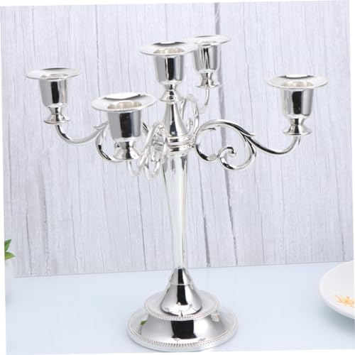 Cabilock Candlestick Accessories Candlestick Holder Gold Candelabra Candle Holder Cone Holder Stand Iron Candelabra Metal Tealight Holder Housewarming Art Candlestick Moonlight Leaves