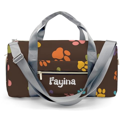 Personalized Cute Paws of Dog Custom Multi-functional Travel Bag, Unisex Portable Duffel Bag, Short Distance Travel Assistant