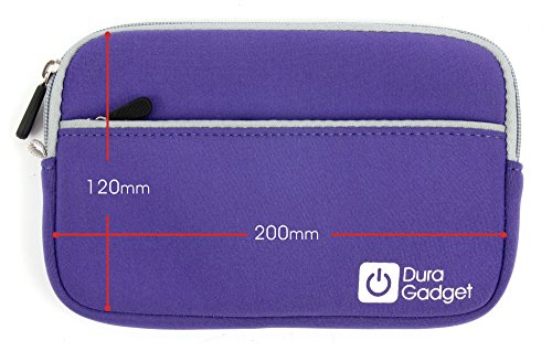 DURAGADGET Purple Water Resistant Cover w/Front Storage & Twin Zip - Compatible with Blaze Gear Sega Master System LCD Handheld