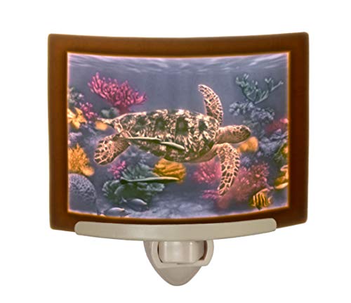 The Porcelain Garden Sea Turtle - Colored Curved Porcelain Lithophane Night Light, Decorative Wall Plug in Nursery, Bedroom Kitchen, Bath, Hallway sea Life Themed Accent Light The Porcelain Garden Sea Turtle - Colored Curved Porcelain Lithophane Night Light, Decorative Wall Plug in Nursery, Bedroom Kitchen, Bath, Hallway sea Life Themed Accent Light