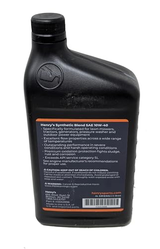Aceite para motor Henry's SAE 10W-40 mezcla sintética 3 cuartos miniatura 3