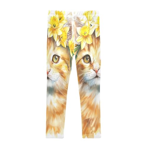 Toddler Girls Leggings Printed Yoga Pants Leggings Cute Lovely Watercolor Cat for Kids2