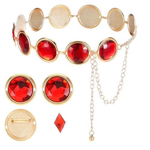 Larrel Red Rhinestones Waist Belt, Adjustable Western Red Chain Metal Cowboy Belt Cowgirl Belts for Women Jeans Dress Skirt Halloween Cosplay Props Accessories Country Concert Outfit