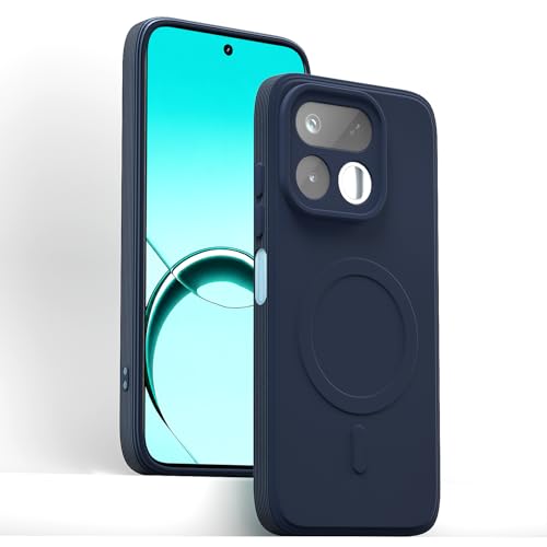 Image of Pikkme Back Cover for Realme 16T 5G Soft Matte Silicone Mag-Safe Design (Mag-Safe Not Support) Camera Protection | Slim Fit Bumper Cover (Blue)