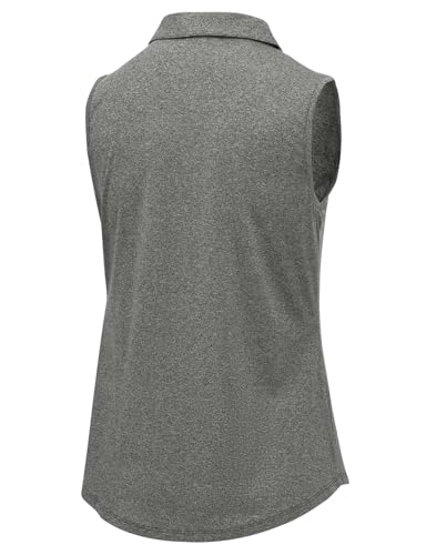 Image of BGOWATU Women's Golf Shirts Sleeveless Polo Shirts Collared 3 Buttons Tennis Tank Tops UV Protection Quick Dry