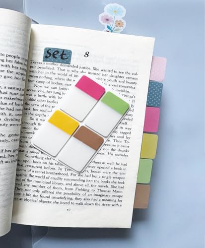 Image of ELII 900 PCS 1 Inch Sticky Index Tabs Book Tabs,Writable Repositionable | File Tabs Flags, Colored Page Markers Labels for Reading Notes, 41 Sets, Smooth Writing,Transparent,Safety Material