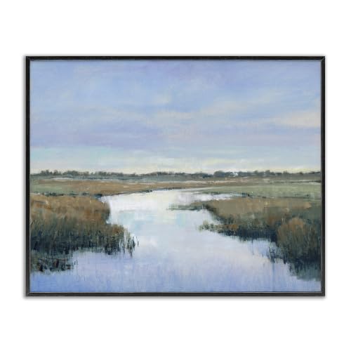 Rural River Marsh Landscape, 16 x 20 Inch Framed Giclée Print