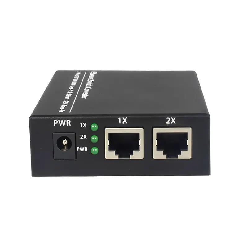 Image of Hanutech SFP to Ethernet Dual Mode Gigabit Media Converter | 10 /100 /1000Mbps | 2 RJ45 Gigabit Ports & 2 SFP Slots | Fiber to Ethernet Network Converter | Industrial Metal Housing | Plug & Play (1 Pc)
