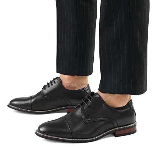 Meridos Men'S Dress Shoes Formal Business Classic Lace Up Wingtip Oxford Shoes,Classic Black,9 W Us thumb #3