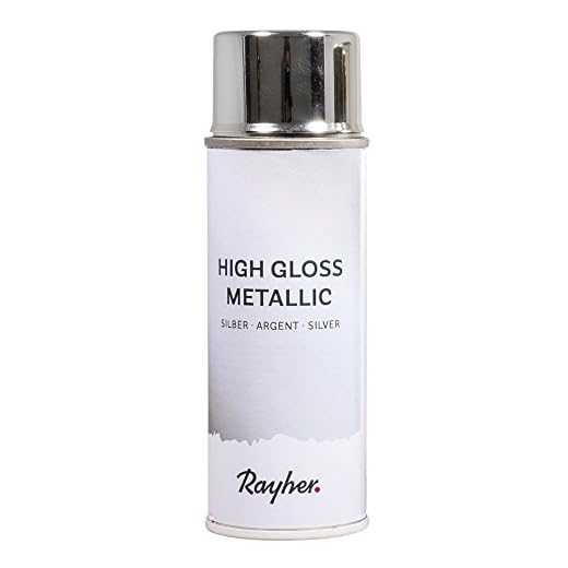 Rayher 34424606 High gloss Metallic Spray, silber, Dose 200 ml, hochglänzender Metallic-Effektspray, Acrylspray für Metalleffekte, für den Innenbereich