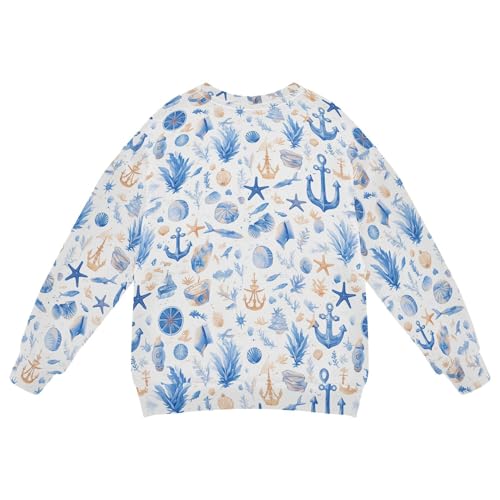 JUNZAN Blue Sea Anchors Kids Boys Pullover Hoodie Fleece Sweatshirt With Hoodie Party 4T2