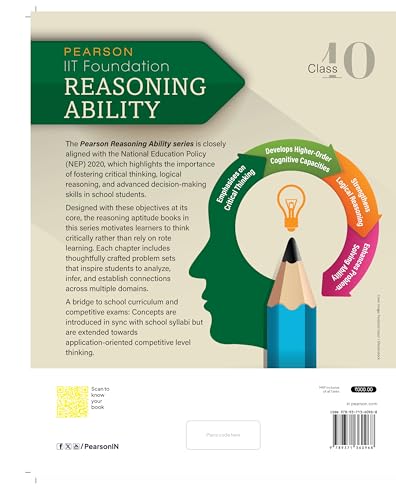 Image of Pearson 2026 IIT Foundation Reasoning Ability class 10|as per National Education Policy (NEP) 2020|Critical Thinking,Logical Reasoning | Includes Reasoning aptitude