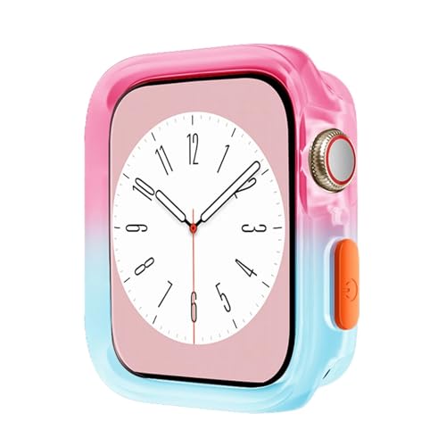 [JUNENTER] �V���R���P�[�X Apple Watch �P�[�X 45mm 44MM 41MM 40MM TPU �J�o�[�ی�o���p�[�V�F�� iWatch �V���[�Y 9 8 7 6 SE 5 4 �P�[�X�p (���[�Y�u���[�A40MM 41MM)