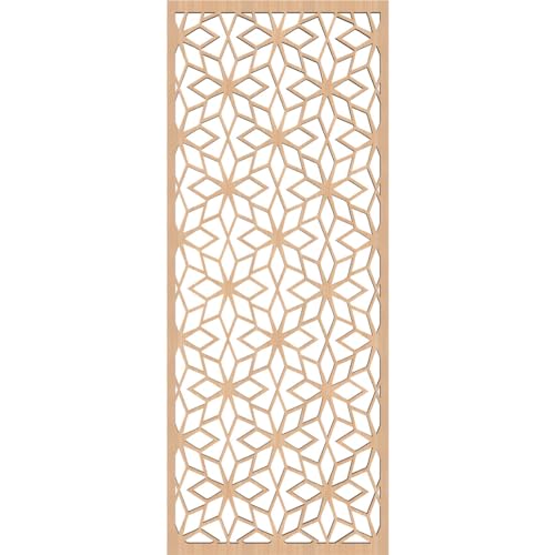 Image of 11 3 /8 inchW x 29 3 /8 inchH x 3 /8 inchT Lake Decorative Fretwork Wood Wall Panels, Hickory
