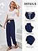 QIANXIZHAN Women's Joggers Pants, Sweatpants Lounge Yoga Boho Trousers with Pockets Blue