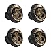 MSINMKOK 4 Pack Cabinet Knobs Taditional Golden Dragon Drawer Pulls Crystal Glass Round Knobs Handles for Dressers Drawer Bathroom Kitchen Cupboards Wardrobes Hardware Furniture Knobs