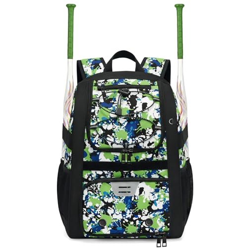 Image of Youth Baseball Bag - Softball Bag for Girls & Boys with Shoes Compartment, Bat Backpack for Baseball, T-Ball & Softball Equipment