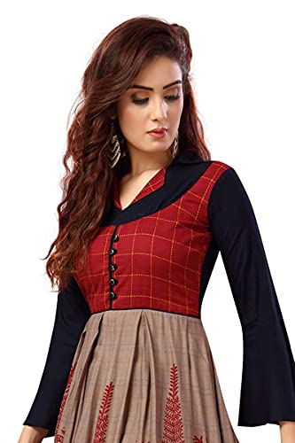 Anarkali Kurti_646 tunique en rayonne avec imprimés graphiques durables - 5