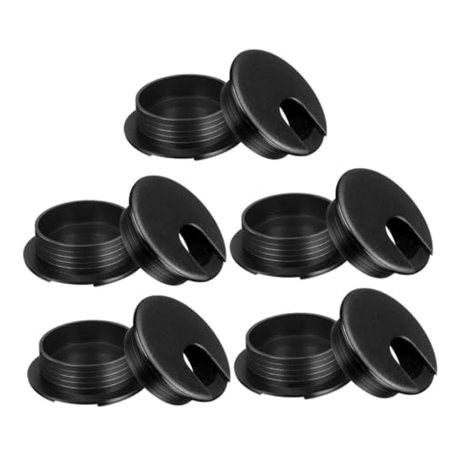 WOONEKY Desk Grommet Plastic Cable Hole Cover 10pcs Set Wire Management Box Round Cord Hole Desk Cable Cover