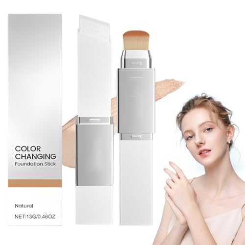 Base Coreana en Barra - Base de Maquillaje de Alta Cobertura con Brocha, Maquillaje Coreano para un Ton de Piel Uniforme y Natural, Barra de Maquillaje Multiusos para Mujer