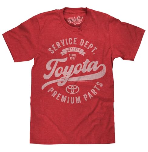 Tee Luv Men's Faded Toyota Service Department Premium Parts Car Logo T-Shirt