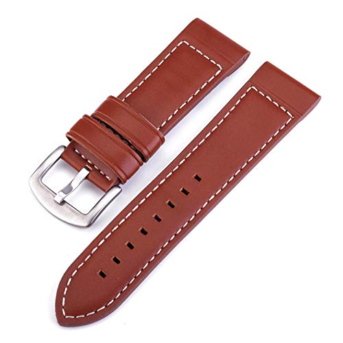 Bracelet de montre 22mm cuir anti irritation avec boucle acier inoxydable solide
