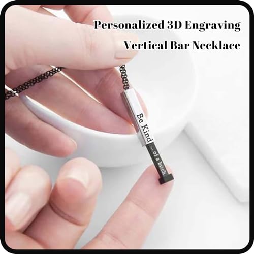 Be Kind...Of A Bi*ch - Hidden Message Necklace, Personalized 3D Engraving Vertical Bar Necklace, Stainless Steel Be Kind Necklace for Women Girls4