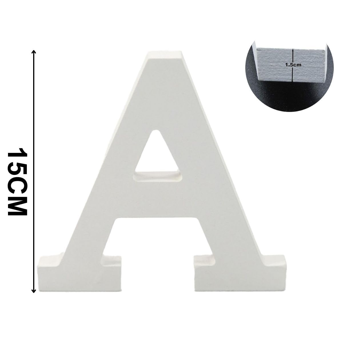 6 Inch White Decorative Wooden Letters and Numbers (A) - Image 2
