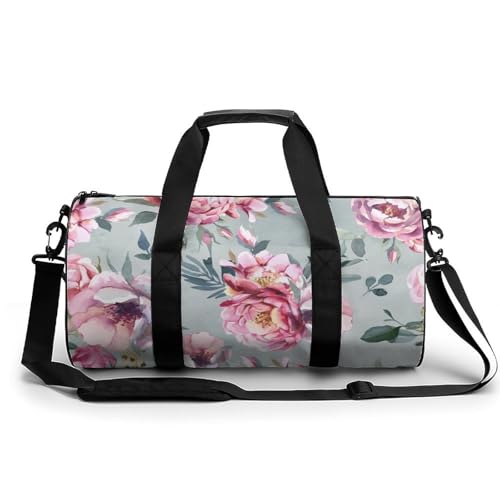 Duffel bag roses rétro sac week-end de randonnée et gym
